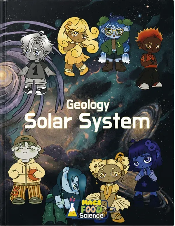 Food & Science workbook cover.Geology Solar System